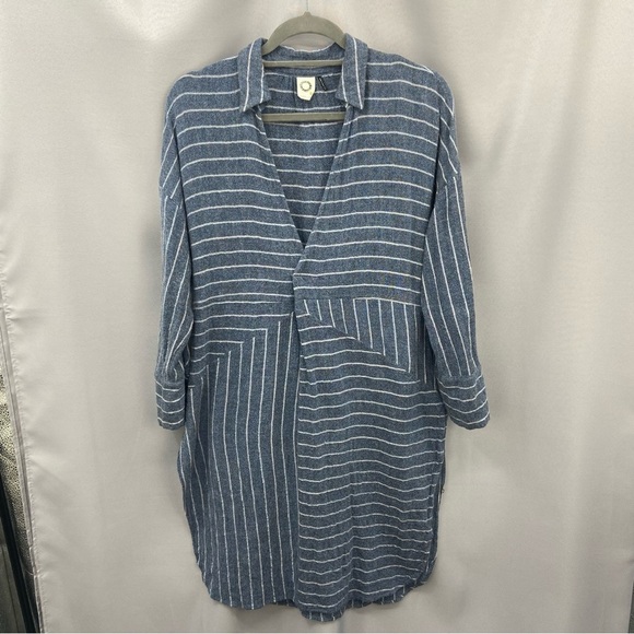 Anthropologie Akemi + Kin Strada Oversized Striped Longline  Popover Tunic Top - Picture 2 of 9
